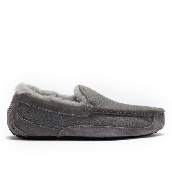 UGG Ascot Wool Lined Moccasin Slippers Gray main image 13